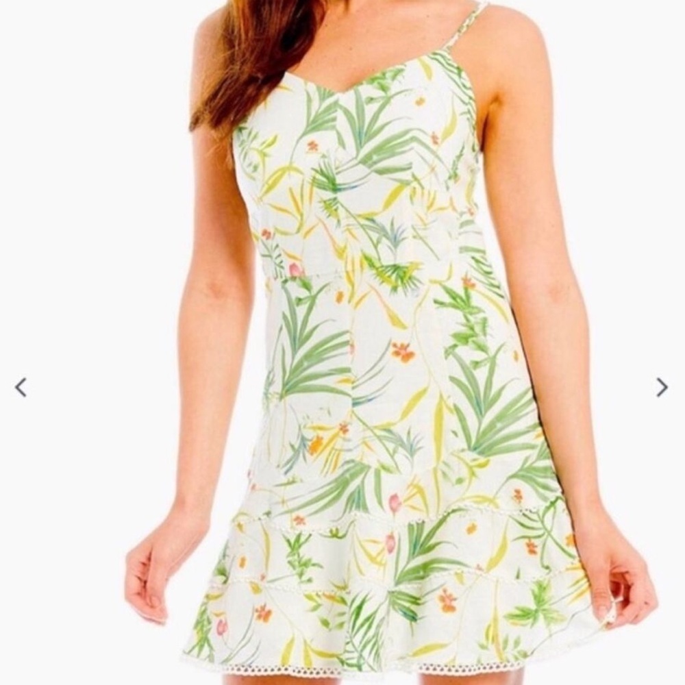 A Loves A Floral Linen Blend Mini Dress